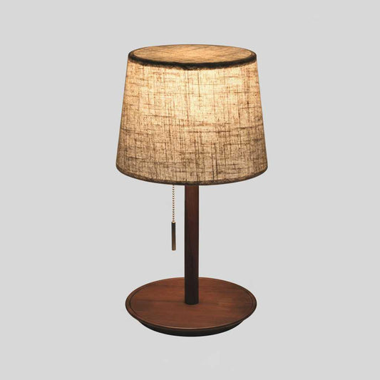 Gentle Glow Nordic Table Lamp | Walnut Wood Fabric Shade