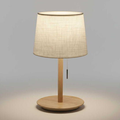 Gentle Glow Nordic Table Lamp | Walnut Wood Fabric Shade