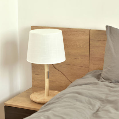 Gentle Glow Nordic Table Lamp | Walnut Wood Fabric Shade 2