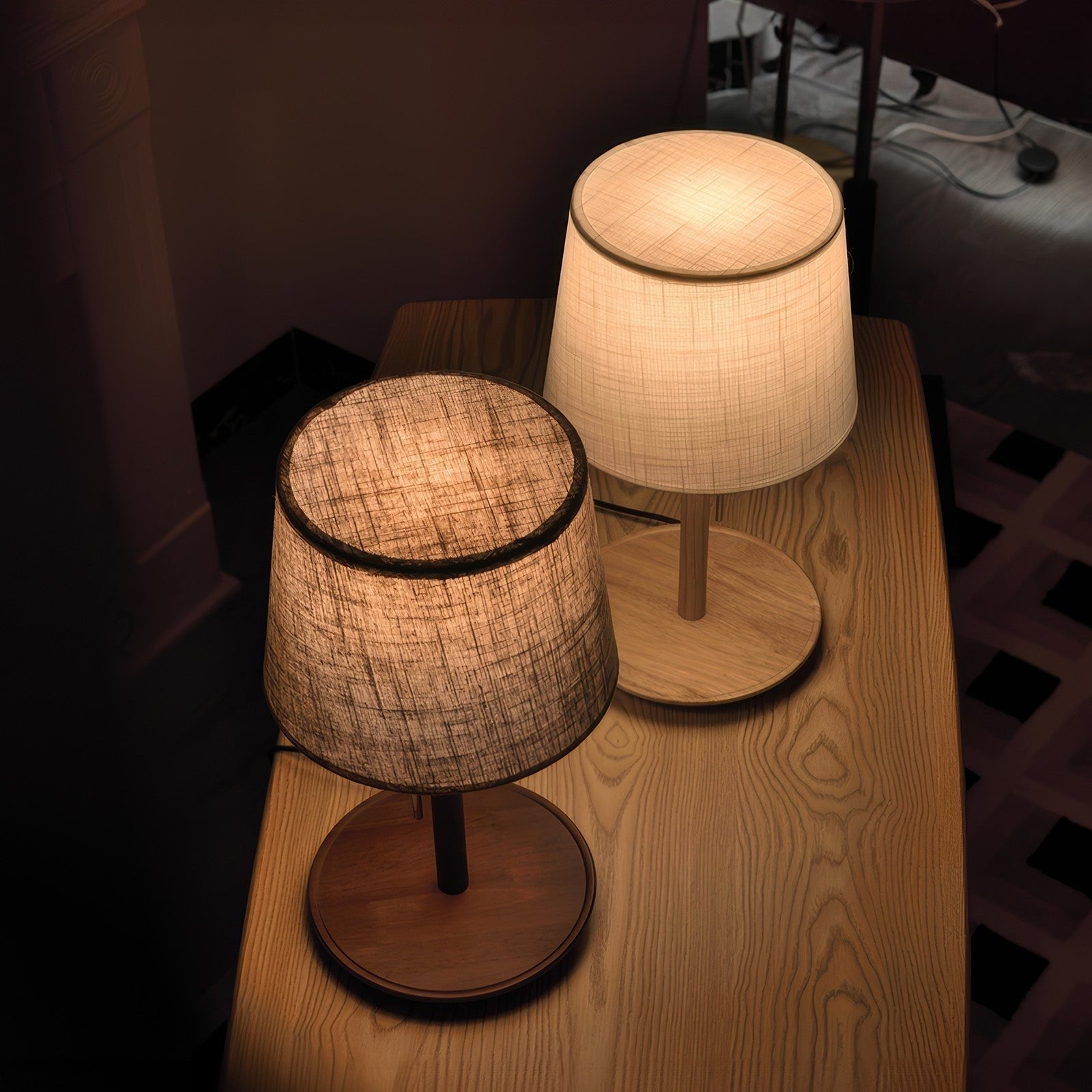 Gentle Glow Nordic Table Lamp | Walnut Wood Fabric Shade 5