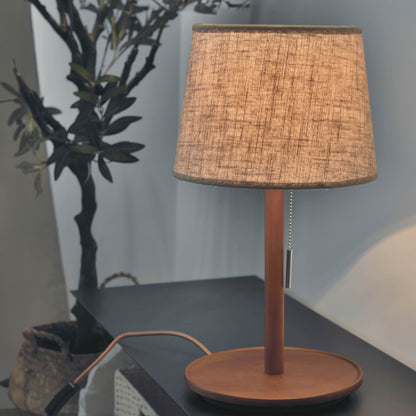 Gentle Glow Nordic Table Lamp | Walnut Wood Fabric Shade 7